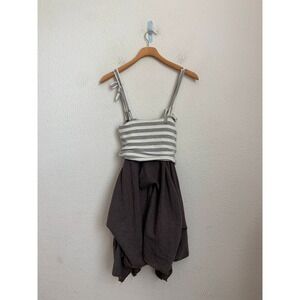 Neve Hawk Gray Striped asymmetrical tank dress Girls Size‎ 12